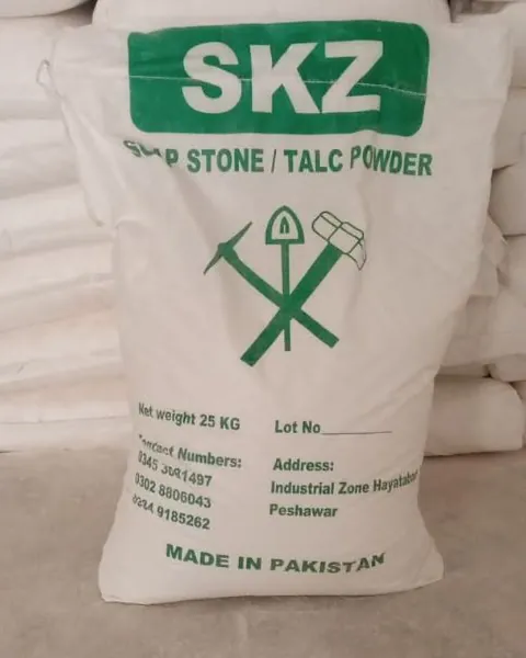 25 kg SKZ Soap Stone / Talc Powder bag with product label.